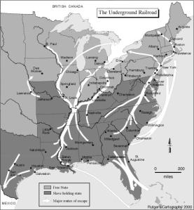 Map of the Underground Railroad