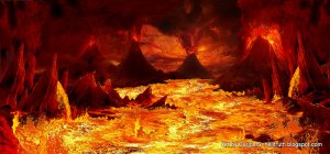 It may that volcanoes are in Hell, to launch the brimstone into the air, so that the fireballs can fall on the wicked burning in the lake of fire.